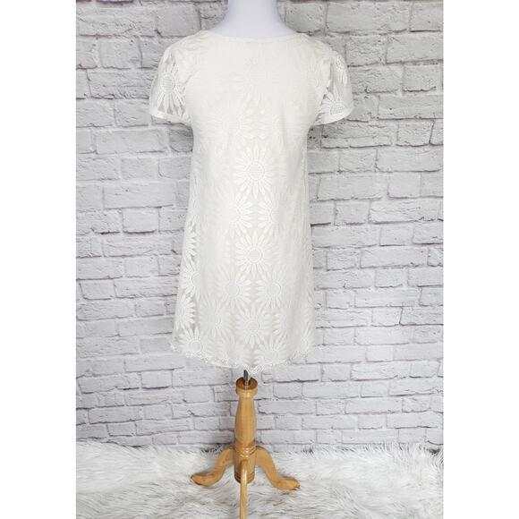 Urban Outfitters Lace Floral Lace Trapeze Dress Cream Mini Size Small - Picture 11 of 15